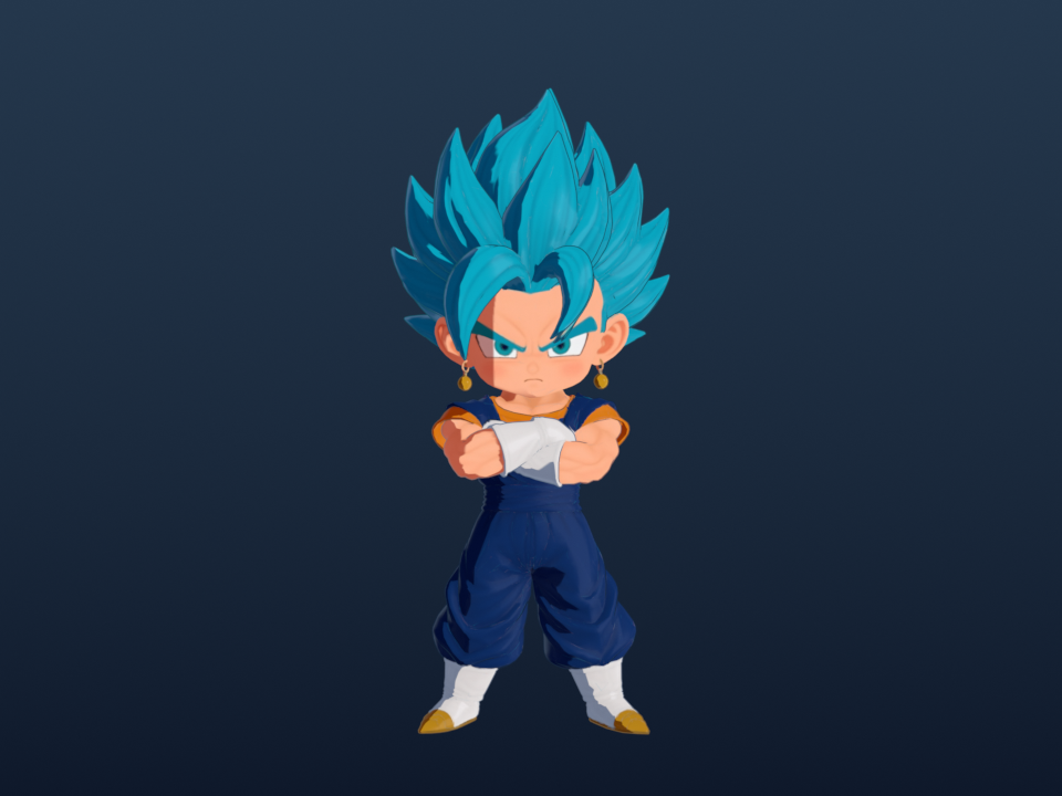 蓝发战士 · Blender 卡通渲染 · Blender 渲染画面
