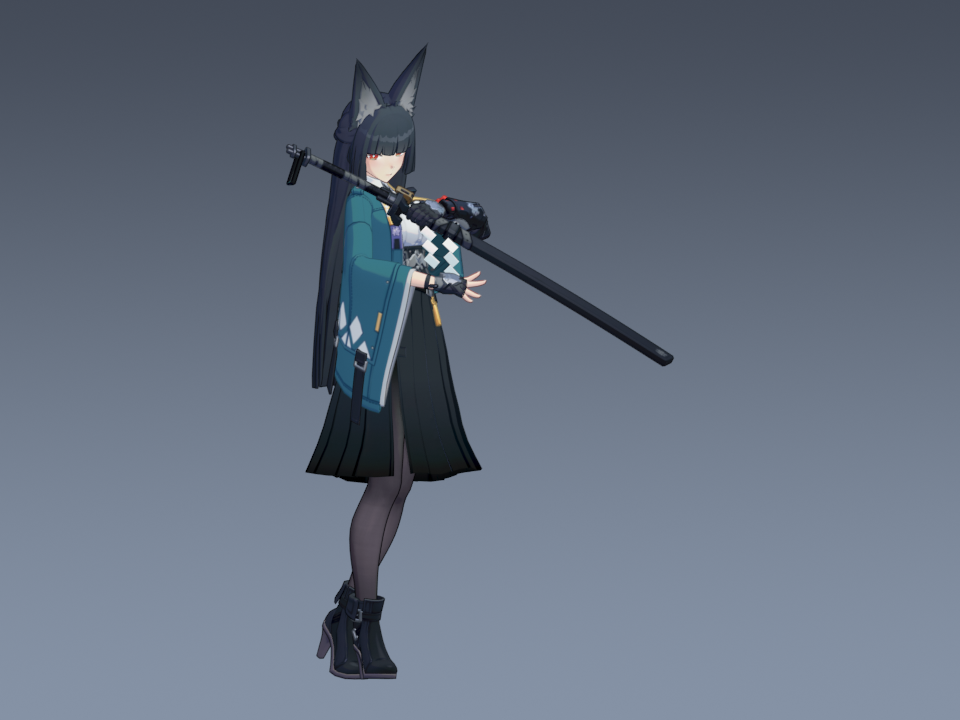 绝区零 · 星见雅角色渲染 · Blender 渲染画面